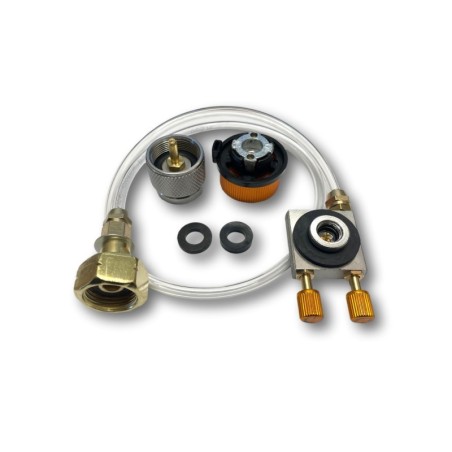 Wąż do przelewania gazu z butli 11 kg propan butan do 3 rodzajów kartuszy