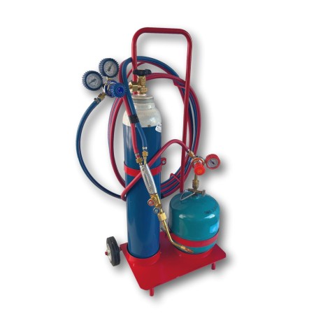 Zestaw do lutowania grzania propan tlen butle 3 + 8 wózek