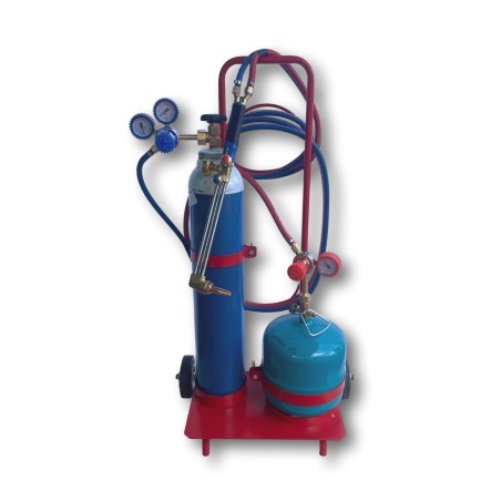 Zestaw warsztatowy do ciecia palnik PC-411 butle 3 kg + 8l wózek